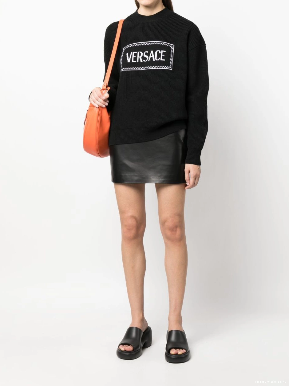 Cheap ribbed jumper Women logo-intarsia Versace 0715